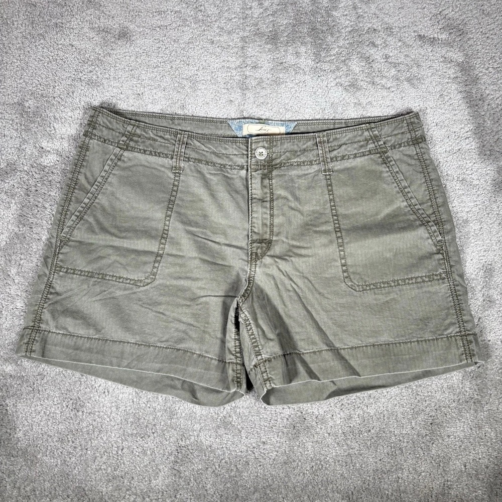 Levis Shorts Womens 16 Green Cotton High Rise Utility Flap Pockets Military Y2K